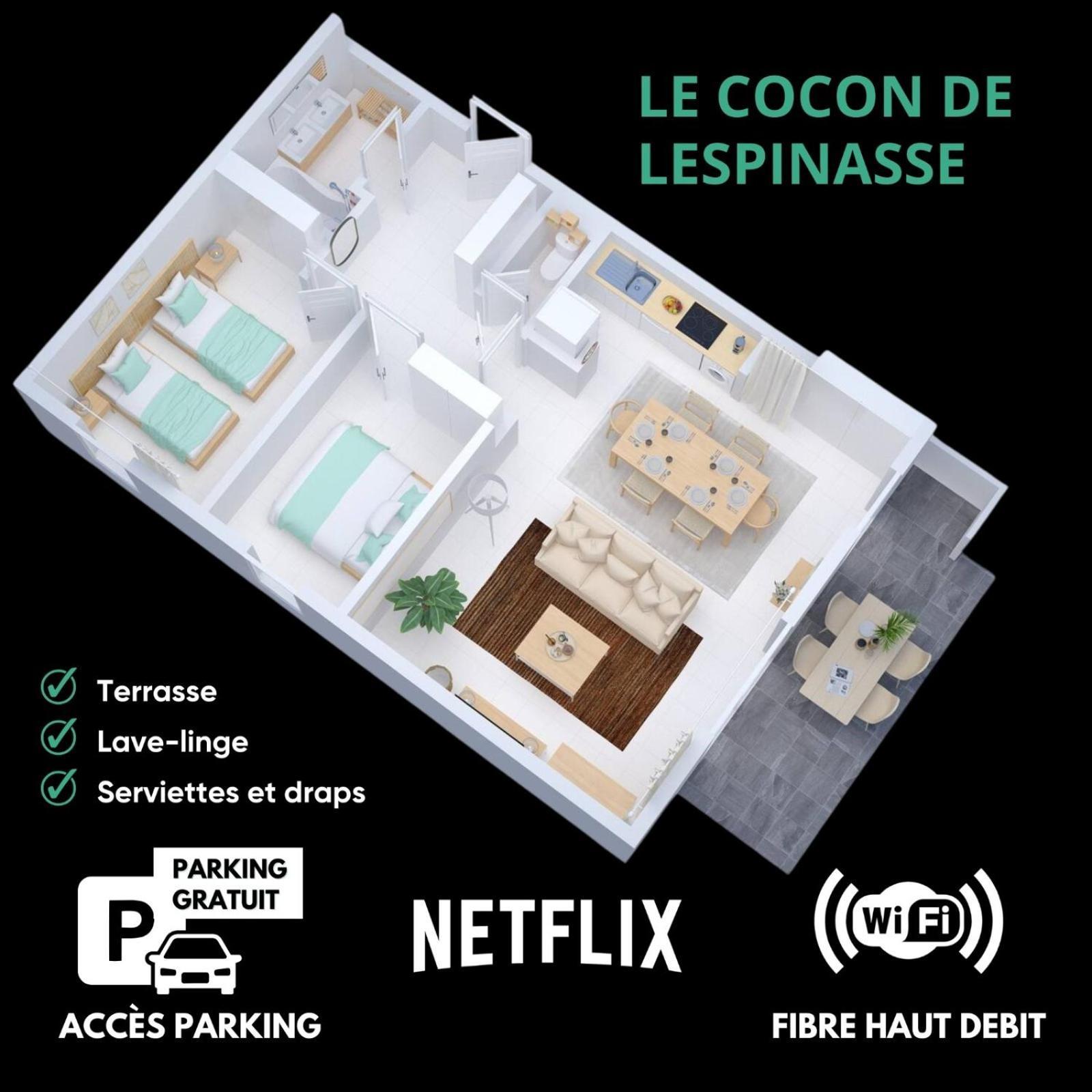 Апартаменты Le Cocon De Lespinasse - Parking - Checkin Autonome Экстерьер фото
